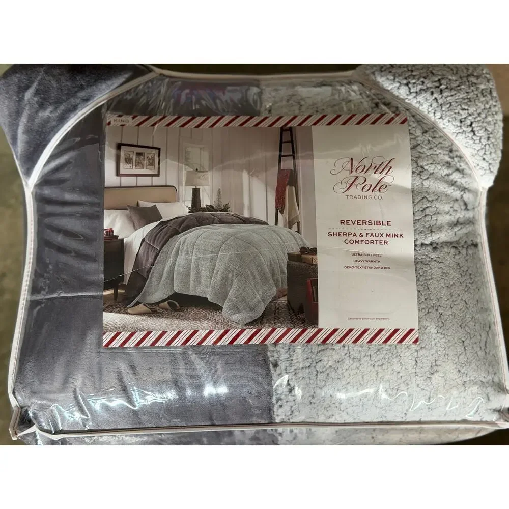NEW! Madison Park Meyers/Dune 7PC Faux Suede Comforter Set King Beige